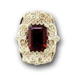 N629 14K RECTANGULAR EMERALD CUT SLIDE 